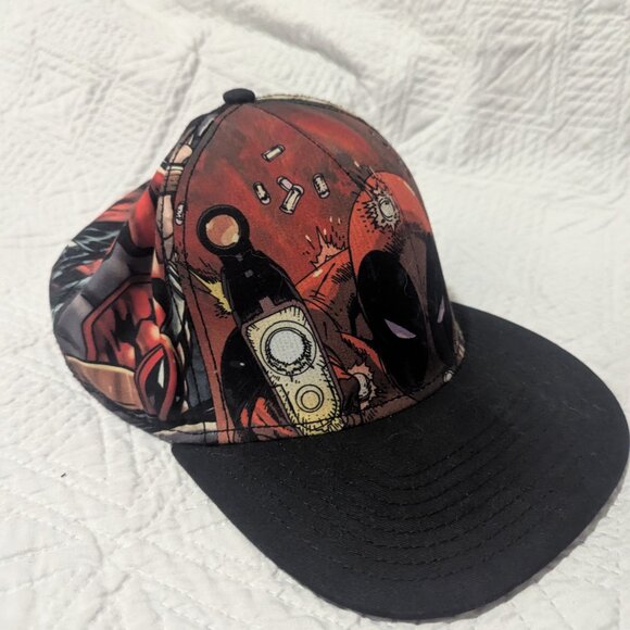 Marvel Deadpool Original Snapback Guns Blazing SnapBack Ball Cap Hat Comic Geek - Picture 4 of 5